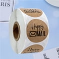 thumbnail image 5 of 1 Roll of 500PCS Kraft Paper Round Shape Mail Gift Label Sticker Self-adhesive Gift Wrapping Sticker Creative Letters Printed Sealing Sticker for Home Shop Cafe, 5 of 6