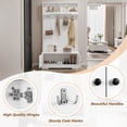 thumbnail image 3 of White Multifunctional Hall Tree Coat Rack with 2 Doors & 4 Hooks, Entryway Shoe Cabinet with Top Open Storage, Organizer for Hallway Living Room, 3 of 9