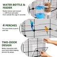 thumbnail image 2 of ISLMDOY Bird Cage, 45.6 inch Metal Breeding Bird Cage with Wood Perch, Slide-Out Tray, Water Bottle & Feeder for Parrots, Cockatiels, Lovebirds Birds, 2 of 8