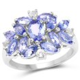 thumbnail image 1 of 2.44 Carat Genuine Tanzanite and White Topaz .925 Sterling Silver Ring QJ Model, 1 of 3