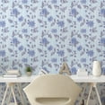 thumbnail image 2 of Ambesonne Floral Peel & Stick Wallpaper for Home, Winter Art Flower Sketchy, 13"x100", Pale Blue and Dark Indigo, 2 of 5