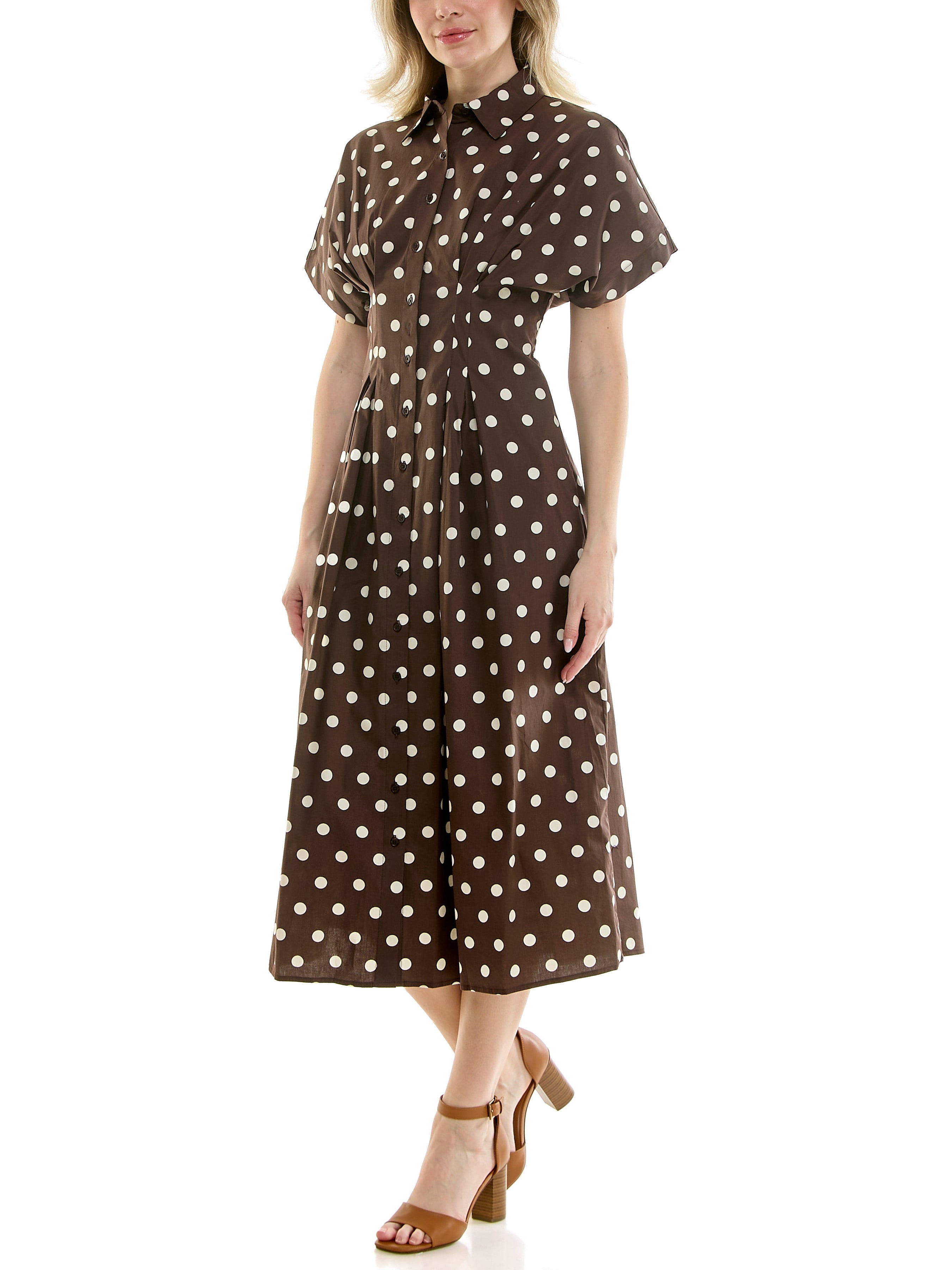Nicole Miller Pintuck Waist Shirtdress, Sizes 4-16