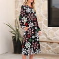 thumbnail image 5 of Women's Christmas Printed Fashionable Loose Round-Neck Dress, Holiday Print, Casual Wear, Retro Style, Comfort Fit, Everyday Dress, Festive,Black,S, 5 of 5