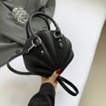 thumbnail image 3 of Bolso Hombro para Mujer Bolso Tipo Cartera Cuero PU Con Forma Concha (negro), 3 of 9