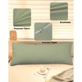 thumbnail image 2 of Sage Green Body Throw Pillow Cover Case, Couch Sofa Bed Pillowcase, Soft Decorative Pillow Protector, Modern Minimalism Soild Color 20x54Inch Long Reversible Pillow Shams with Zipper, 2 of 6
