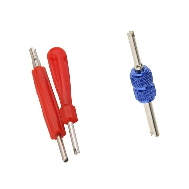 3 Piezas De Doble Cabeza De Coche De Camiones De Neumáticos De Válvulas Stem Núcleo De Reparación De Herramientas De Reparación - Azul