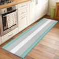 thumbnail image 2 of Turquoise Grey Stripe Area&nbsp;Rug 2x6ft Gradient Line Non-Slip&nbsp;Washable Square&nbsp;Rugs Soft Felt Indoor Floor Mat for Bedroom Kitchen Living Room Bathroom, 2 of 9