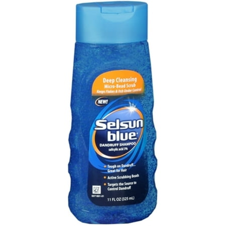 Selsun Blue Dandruff Shampoo Deep Cleansing Micro-Bead Scrub 11 oz (Pack of