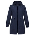 thumbnail image 5 of larppty Raincoats Women Rain Jacket Waterproof Lightweight With Hood Windbreaker Jacket Trench Coat (Navy, XXL), 5 of 9