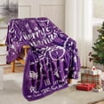 thumbnail image 3 of Christmas Throw Blanket Purple Merry Christmas Blanket Ultra Soft Flannel Fleece Blanket Winter Plush Fuzzy Warm Bed Blanket Christmas Holiday Decor for Couch Bed 60" X 80", 3 of 6