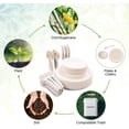 thumbnail image 7 of 250 pieces (50 sets) biodegradable paper plate set (extra long tableware), disposable tableware set, eco-friendly compostable plates and utensils including plates, bowls, forks, knives and spoons, 7 of 7