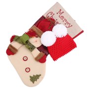Soft Wool Felt Snowman Baby Photography Props Sleeping Bag and Warm Matching Hat Set for Newborn Infant Photo Shoot Sessions, 18x10 Inches