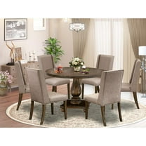 East West Furniture Irving 7-Piece Wooden Dining Set in Gray/Distressed Jacobean