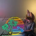 thumbnail image 2 of Shinelab Tropical Palm Sunset Neon Sign, Beach Wall Art, Retro Vibe Bedroom Party Decor, 2 of 4