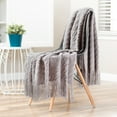 thumbnail image 2 of Chanasya Bevel Round Textured Super Soft Fluffy Acrylic Throw Blanket With Tassels - Warm Cozy Lightweight Woven Gray Blanket for Bed Sofa Chair Couch Cover Living Bed Room (50x65 Inches) Slate, 2 of 3