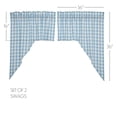 thumbnail image 3 of VHC Brands Annie Blue Buffalo Check Farmhouse Swag Kitchen Curtain Set 36x36x16, 3 of 6