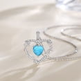 thumbnail image 3 of FANCIME Heart Rose Flower Necklace 925 Sterling Silver Birthstone Pendant Created Gemstone Jewellery Anniversary Birthday Christmas Gifts for Women 16+2 Inch, 3 of 5