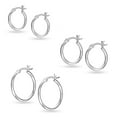 thumbnail image 5 of LeCalla 925 Sterling Silver Hypoallergenic Classic SET of 3 Pairs Light-Weight Click-Top Hoop Earrings Jewelry Gifts for Women and Teen (12mm, 15mm, 20mm), 5 of 8