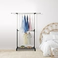 Ktaxon Adjustable Rolling Clothes Rack Single Rail Hanging Garment Bar