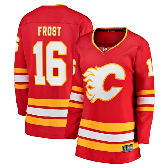 Women's Fanatics Morgan Frost Red Calgary Flames Home Breakaway Jersey