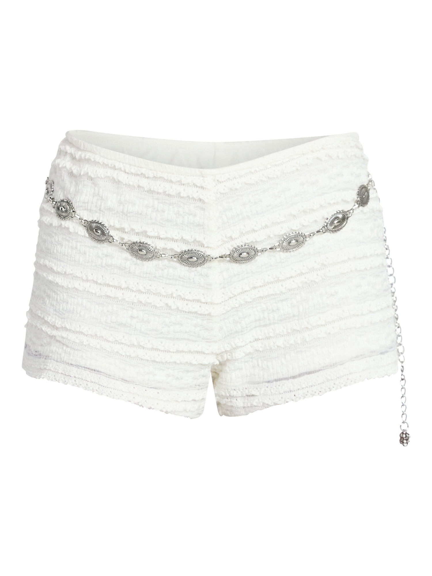 No Boundaries' Belted Ruffle Bloomer Shorts, 2.5" Inseam, Women's XXS-XXL