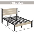 thumbnail image 2 of Lifezone Full Bed Frame with Rustic Vintage Wood Headboard and Footboard,Metal Support,Beige, 2 of 7