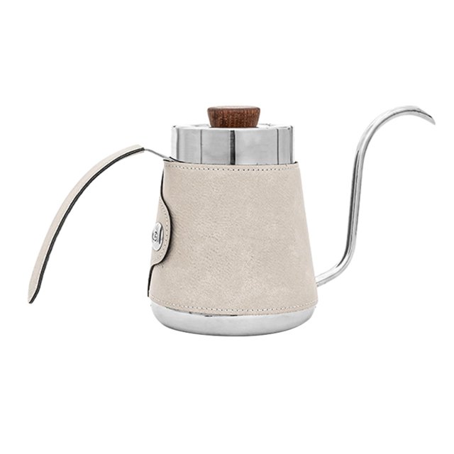 Pour over Drip Pot Gooseneck Coffee Kettle PU Leather Cover 600ml Coffee Tea Pot beige