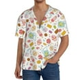 thumbnail image 3 of Honeii 's Dessert for men's short-sleeved button-up collared shirt featuring a pocket, perfect for beach vacations, and travel adventures., 3 of 5