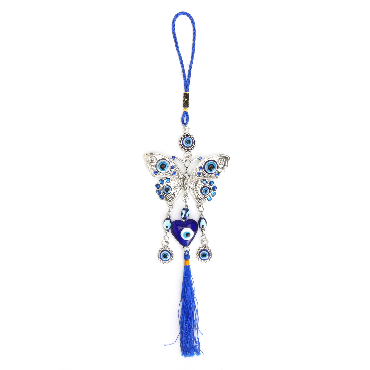 Turkish Blue Glass Evil Eye Wall Hanging – Home Decor Lucky Amulet