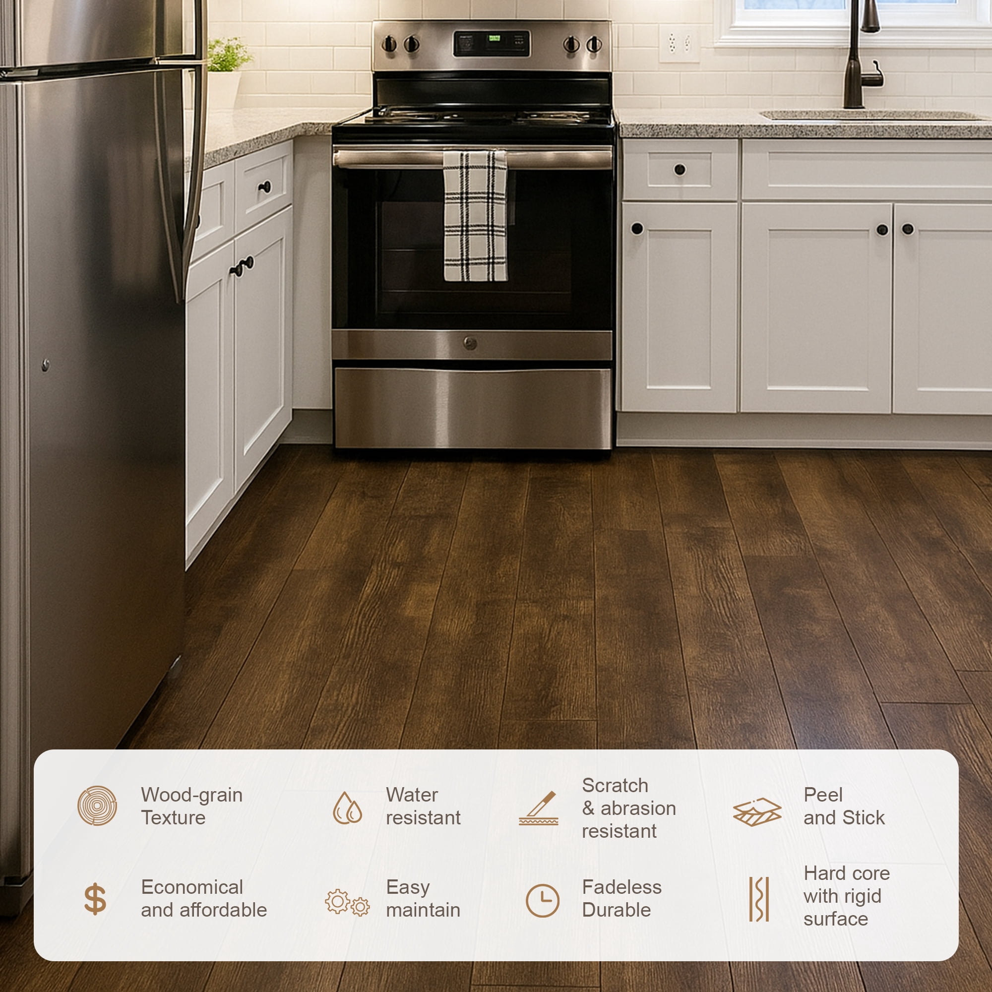 6''W x 36''L Peel & Stick, Vinyl Plank Flooring, Wood Grain, Self-adhesive And Waterproof Tile Sticker, DIY Stickers-for Decorating Living Rooms, Bedrooms, Offices,,54pcs (cover 81 Sq. ft)