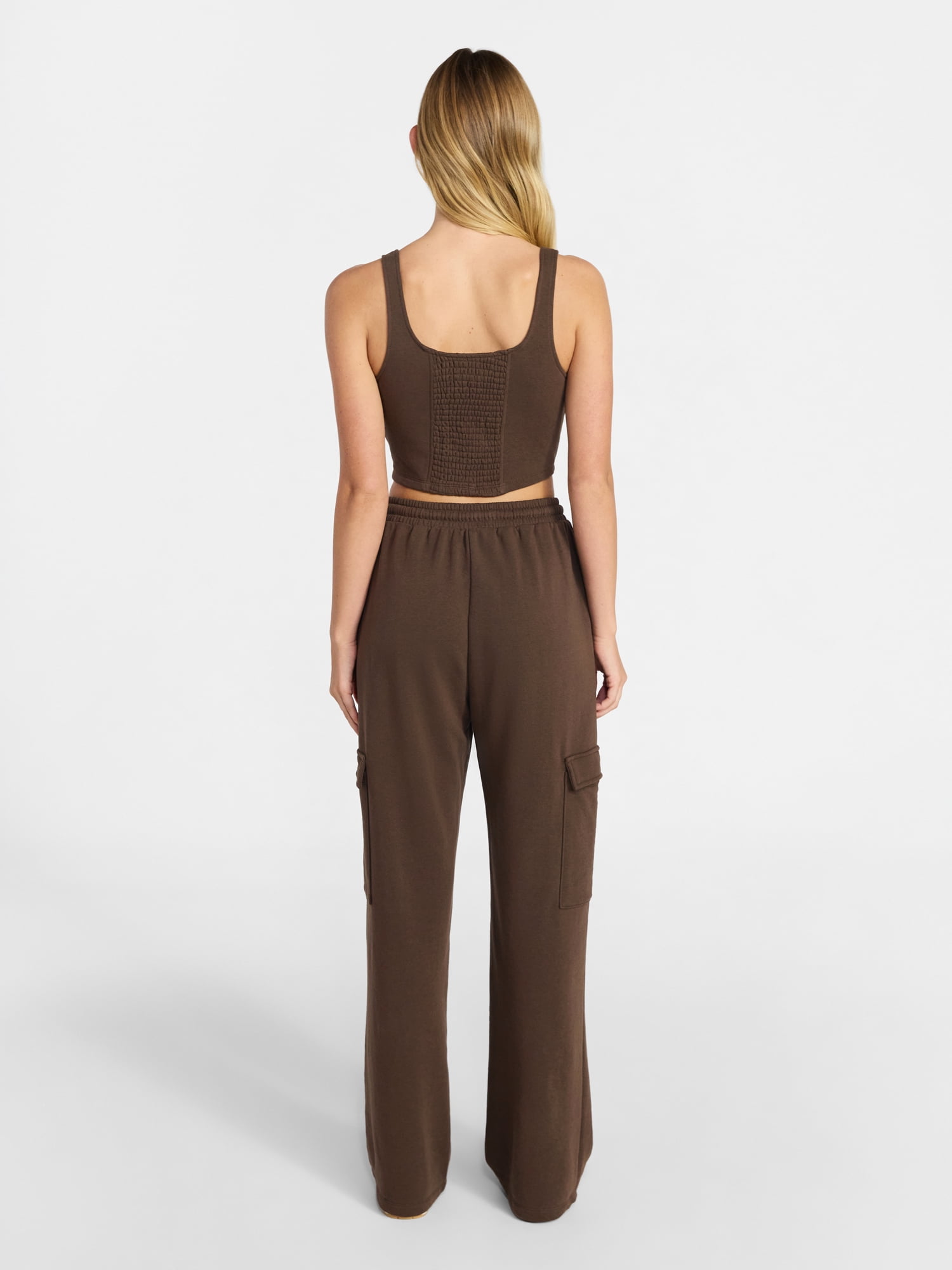 No Boundaries Bustier Tank and Cargo Pant Set, 2-Piece, Women's and Women's Plus Sizes XXS-4X