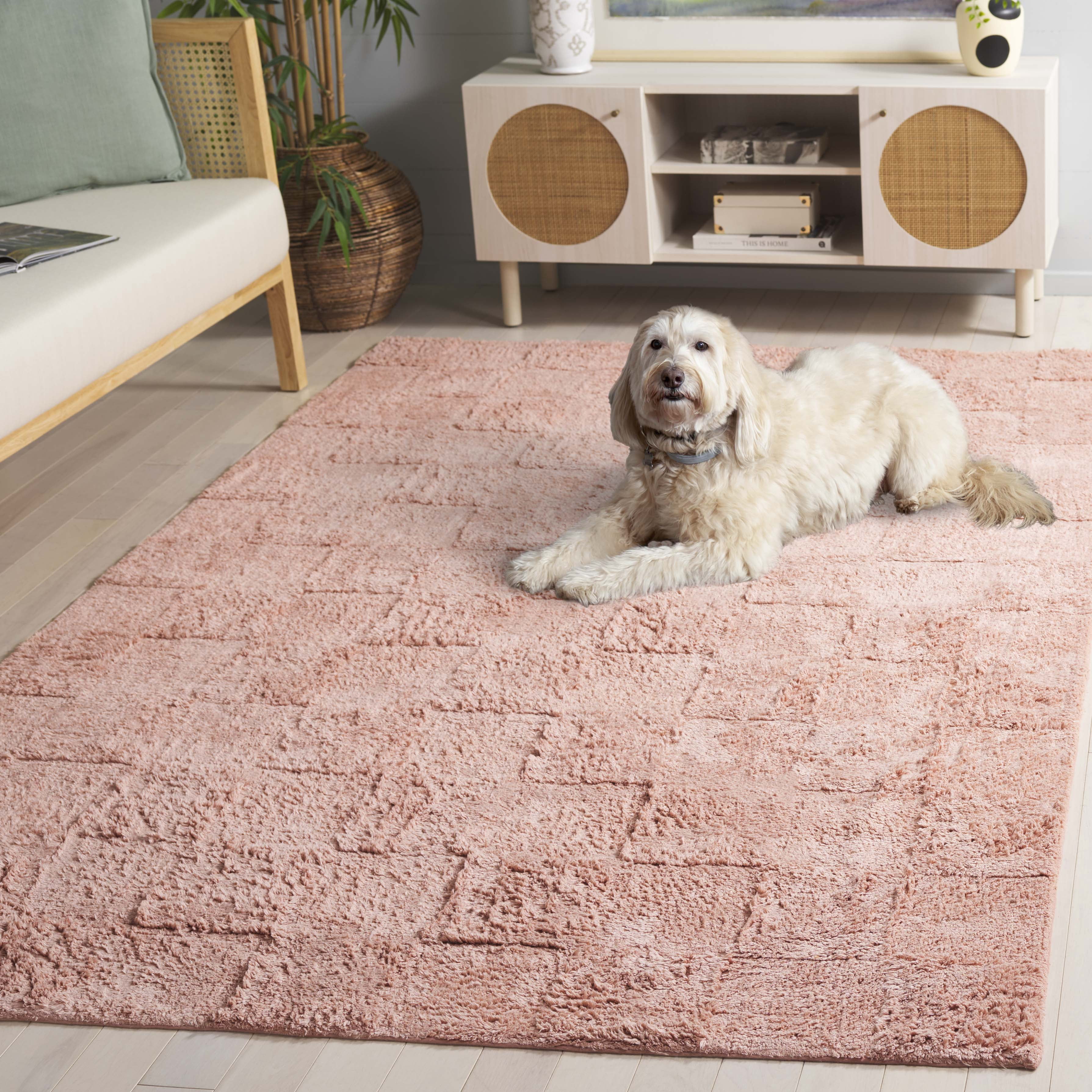 Safavieh Easy Care Coty Checkered Area Rug, Rose, 6' x 6' Square