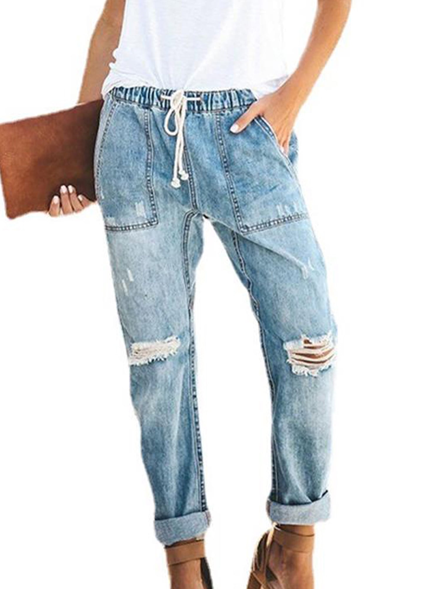 casual faux pocket ripped