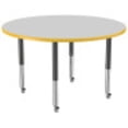 thumbnail image 6 of ECR4Kids 48in Round Premium Thermo-Fused Adjustable Activity Table Grey/Yellow/Black - Super Leg, 6 of 7