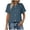 Navy, variant on Linen Pullover Women Button Down Short Sleeve Textured Womens Rugby Shirt,Red,M