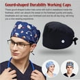 thumbnail image 1 of Langgg 6 Pieces Working Caps Doctors Gourd-shaped Long-time Service Pure Color Dull Polish Button Assorted Colors Unisex Operating Hats Blue adjustable black Buckles, 1 of 6