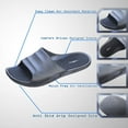 thumbnail image 5 of Roxoni Mens Slide Sandals Open Toe Flip Flop Beach and Shower Shoe ; Non-Slip Slipper with Great Arch Support, 5 of 7