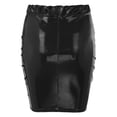thumbnail image 5 of Women Leather Skirt Mini High Waist Casual Zip Pu Slim Pencil Plus Size Vacation Holiday Female Dailywear, 5 of 7