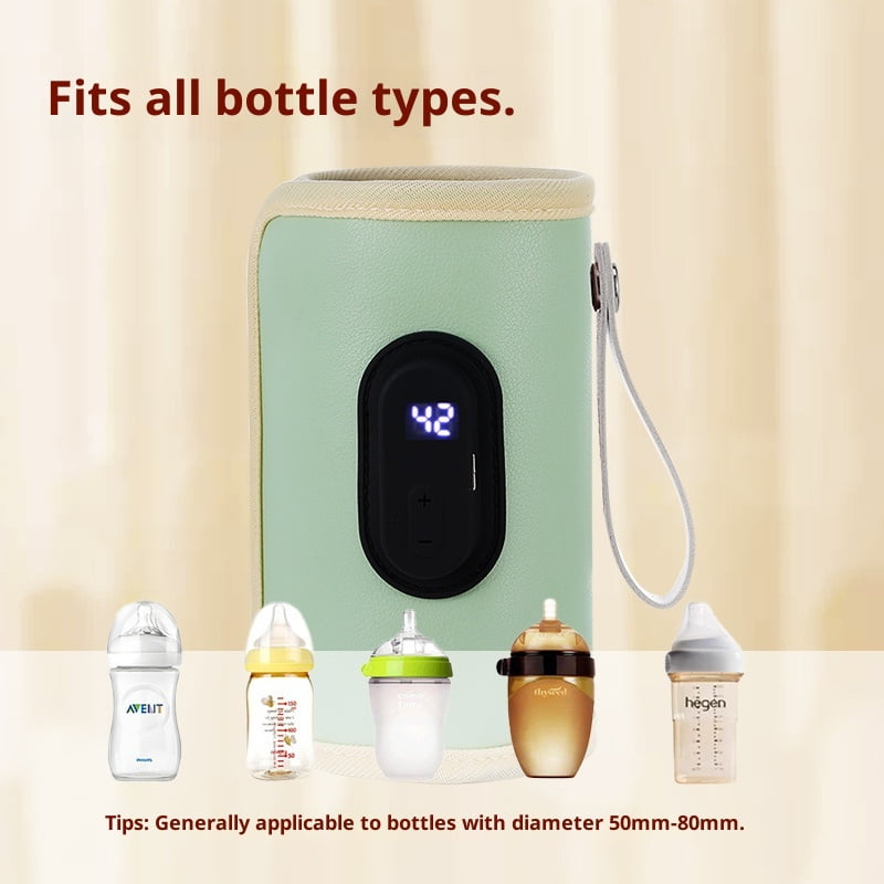 USB Baby Bottle Warmer with LCD Screen, Heating,Temperature, Portable Milk Bottle Heater for Travel, Car, Plane