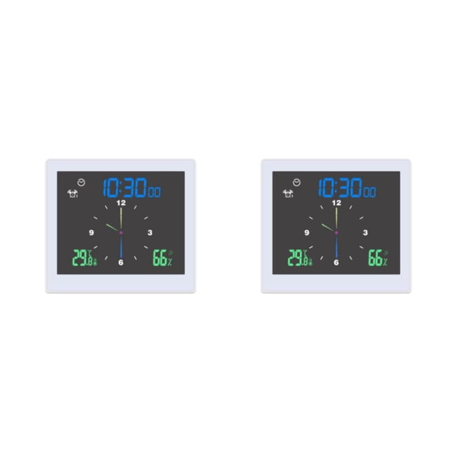 Scienceny Estación meteorológica digital Termómetro de ventana táctil Hidrómetro Función de sincronización a prueba de agua Mute LCD Reloj Blanco 2Conjunto