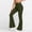 Army Green, variant on HongQid Women's High Waist Flare Pants – Yoga Casual Stretch Bell Bottom Trousers, Slim Fit Retro 70s Style Pants for All Seasons,Red S