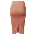thumbnail image 3 of SSOULM Women's Stretchy Fitted Midi Pencil Skirt with Back Slit and Plus Size, 3 of 4