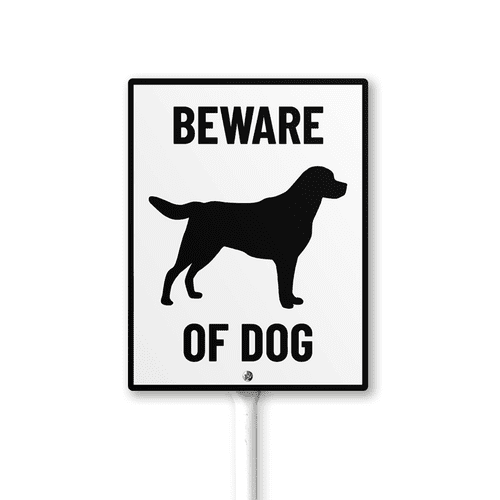 Caution Safety Sign Beware of Dog Sign with Stake 8x12inch Aluminum Outdoor Decoration Sign Rustproof Sturdy Aluminum Sign for Outdoor Use Easy Install Set of 1