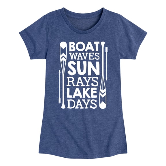 Instant Message - Lake Days Quote - Toddler & Youth Girls Short Sleeve Graphic T-Shirt