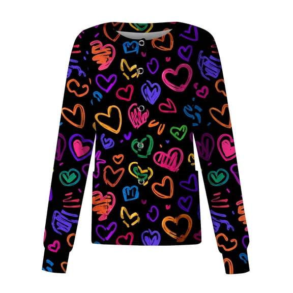 Resicozy Valentine's Day Jackets for Women Plus Size Scrub Jacket Long Sleeve Heart Print Nurse Coat with Pockets 2026 Earthy Yellow S