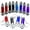 Black, Blue, Red, variant on Kicko Mini Flashlight Keychain - 12 Pack - Assorted Colors, Blue, Black, Red and Purple