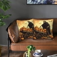 thumbnail image 5 of Halloween Throw Pillow Covers, Halloween Rice Field Pumpkin Skull Halloween Decorations Square Pillow Cases with Invisible Zipper for Bed Couch Sofa, Farmhouse Halloween Decor-2 Pack 16x16, 5 of 6