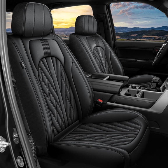 LAONNVIR Seat Covers Full Set Custom Fit 2019-2026 Ford Ranger 5 Seats Breathable Waterproof Leather Seat Protector