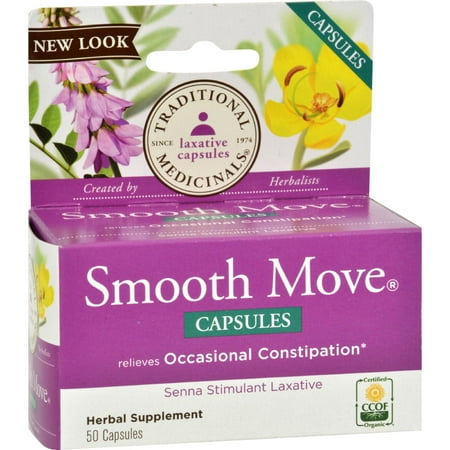 Traditional Medicinals Smooth Move Laxative Capsules, 50 Ct