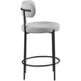 thumbnail image 6 of Maklaine Contemporary Rich Gray Boucle Fabric Stool (Set of 2), 6 of 10